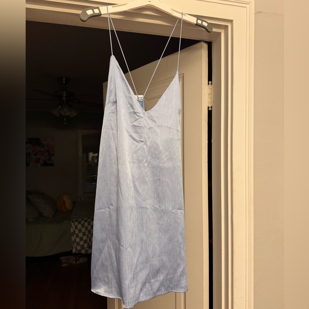 urban outfitters blue slip dress
